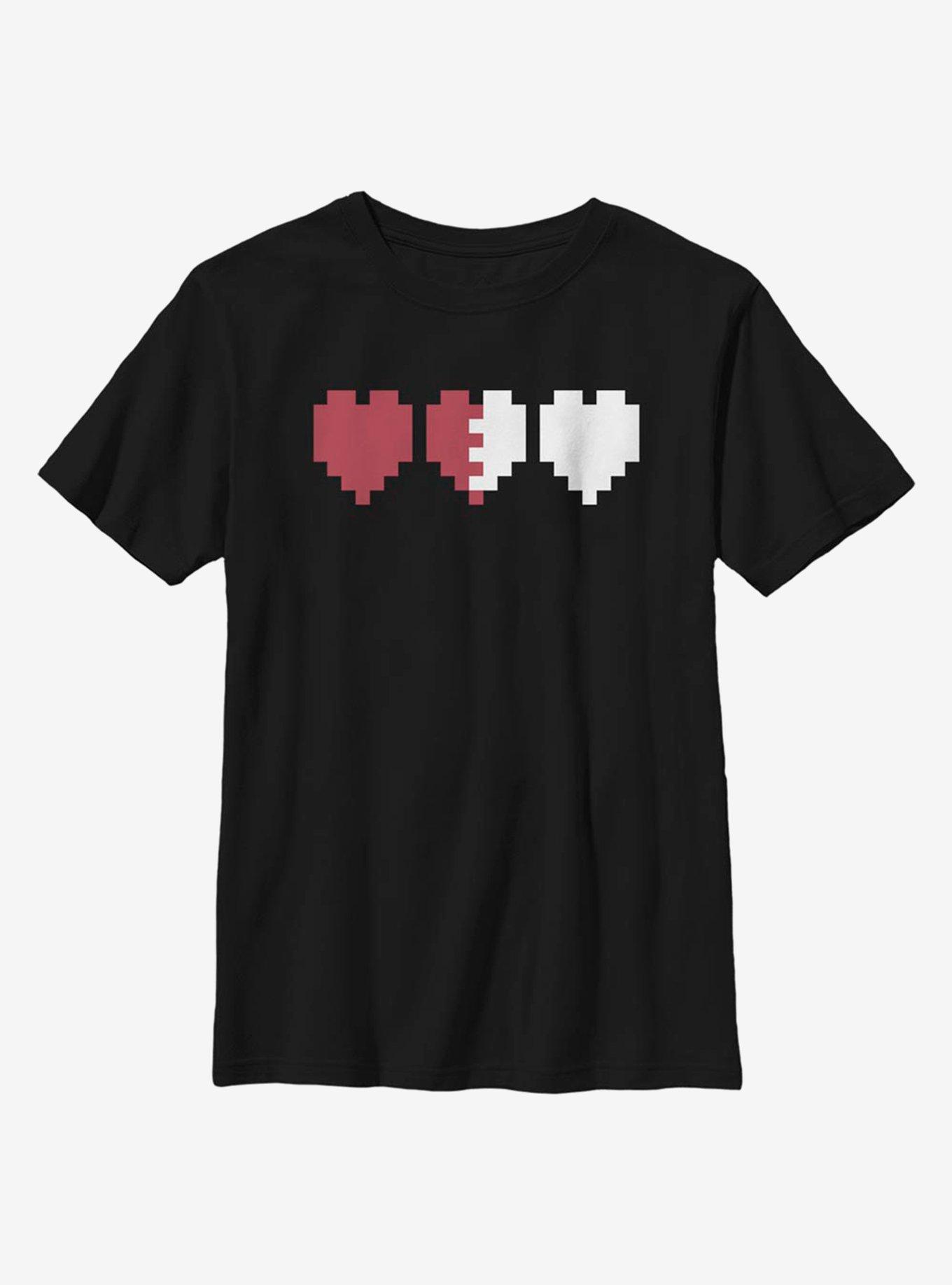 Nintendo The Legend Of Zelda Half Life Hearts Youth T-Shirt, , hi-res