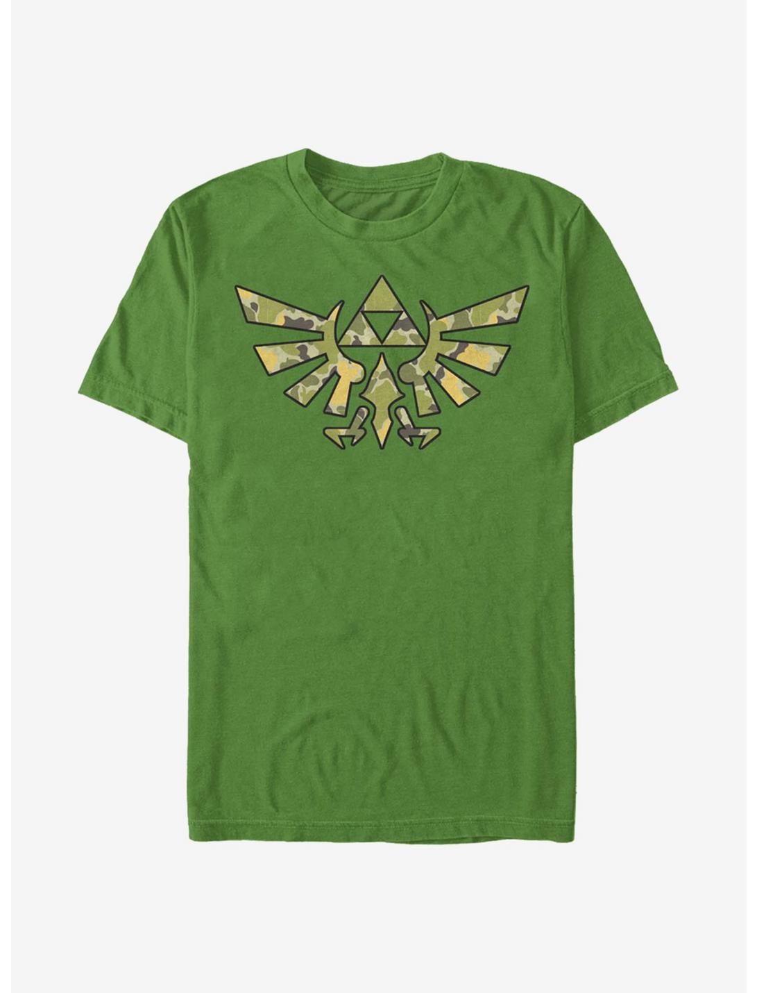 Nintendo The Legend Of Zelda Camo Crest T-Shirt, KELLY, hi-res