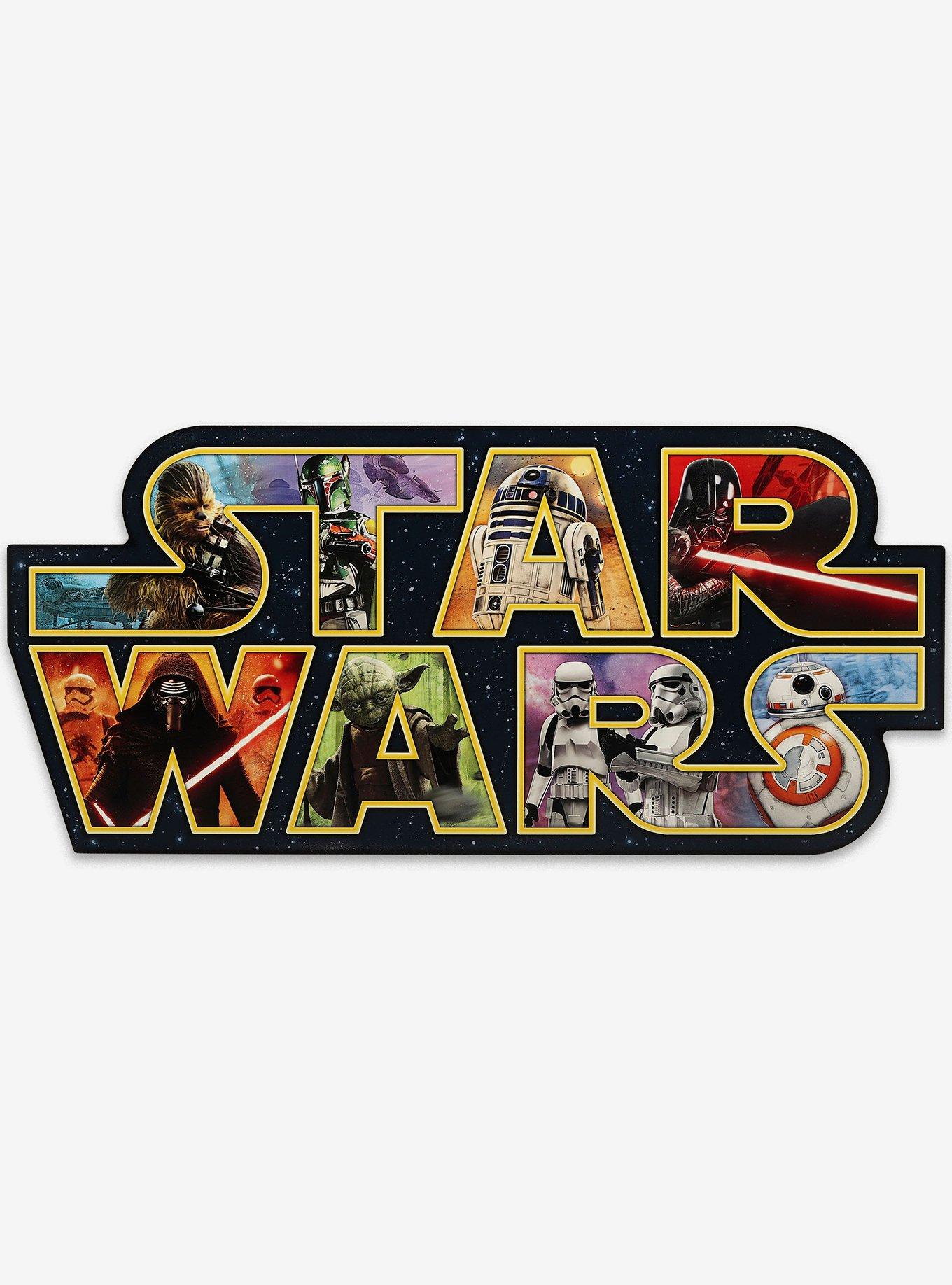 Star Wars Logo Collage Wood Wall D&eacute;cor, , hi-res