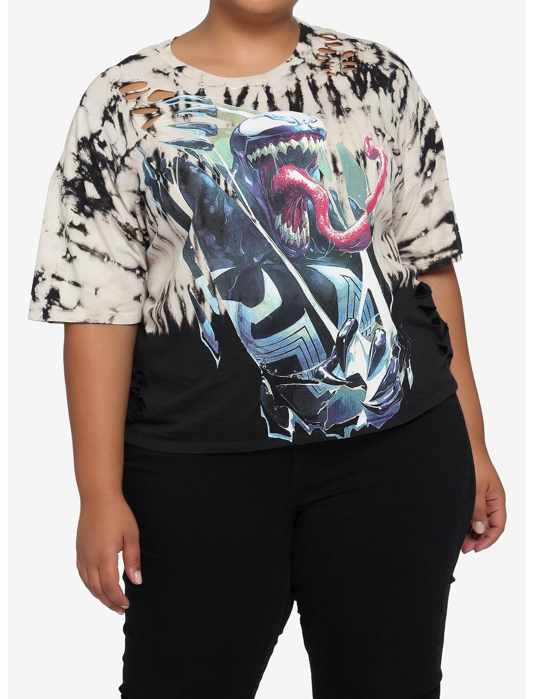 Her Universe Marvel Venom Wash Girls Crop T-Shirt Plus Size, MULTI, hi-res