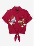Her Universe Disney Beauty And The Beast Be Our Guest Tie-Front Woven Top, MULTI, hi-res