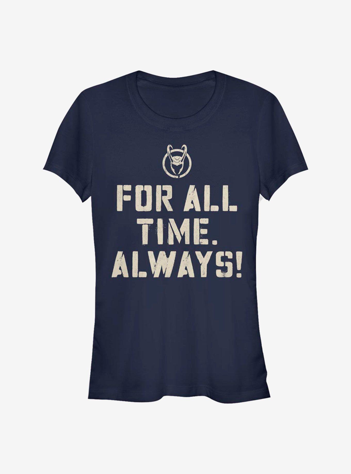 Marvel Loki For All Time. Always! Girls T-Shirt, NAVY, hi-res