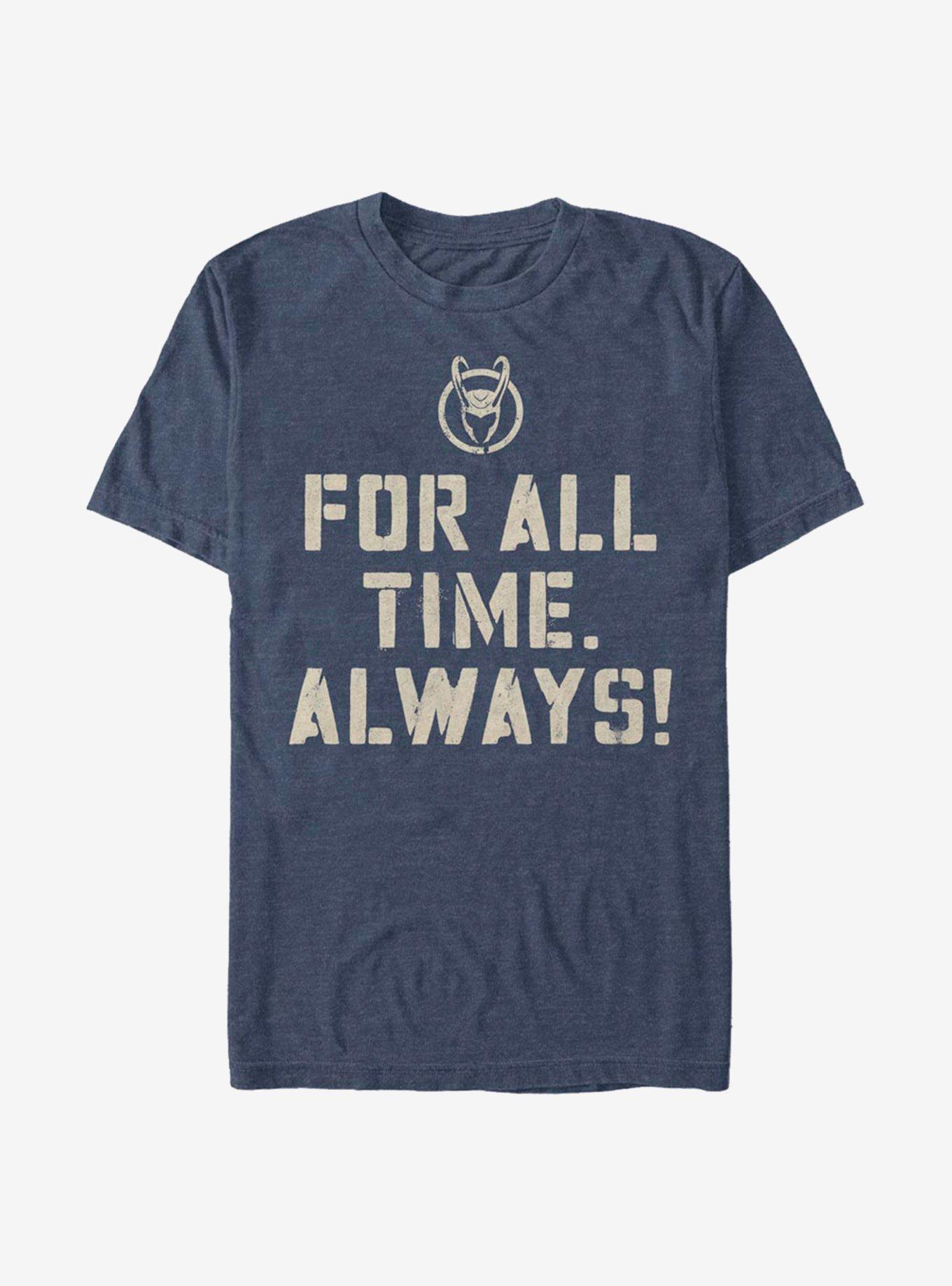 Marvel Loki For All Time. Always! T-Shirt, NAVY HTR, hi-res