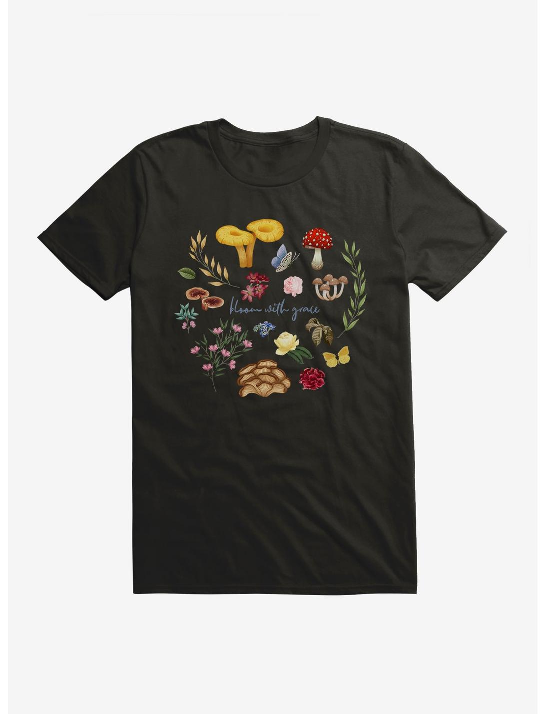 Mushroom Blossom With Grace T-Shirt, BLACK, hi-res