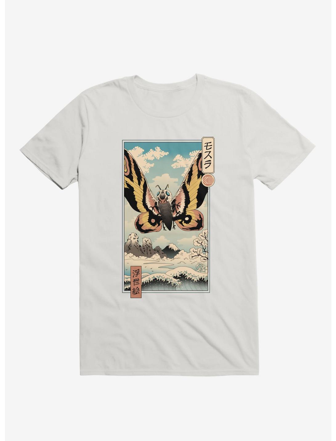 Ancient Moth Ukiyo-E T-Shirt, WHITE, hi-res