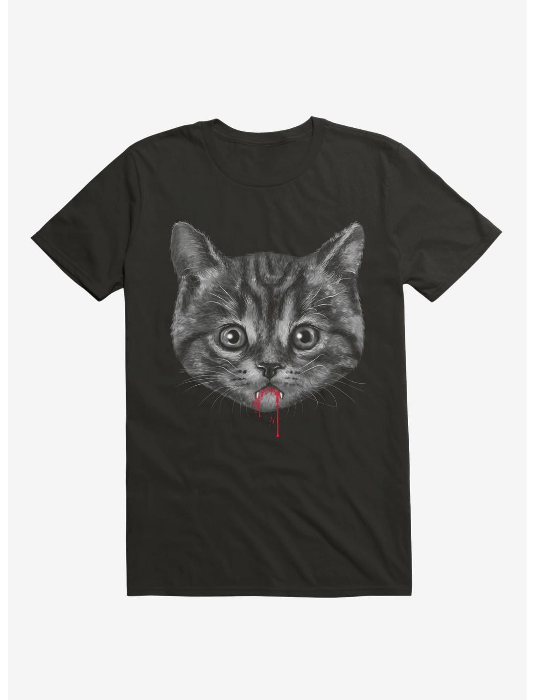 Black Pussy Cat T-Shirt, BLACK, hi-res