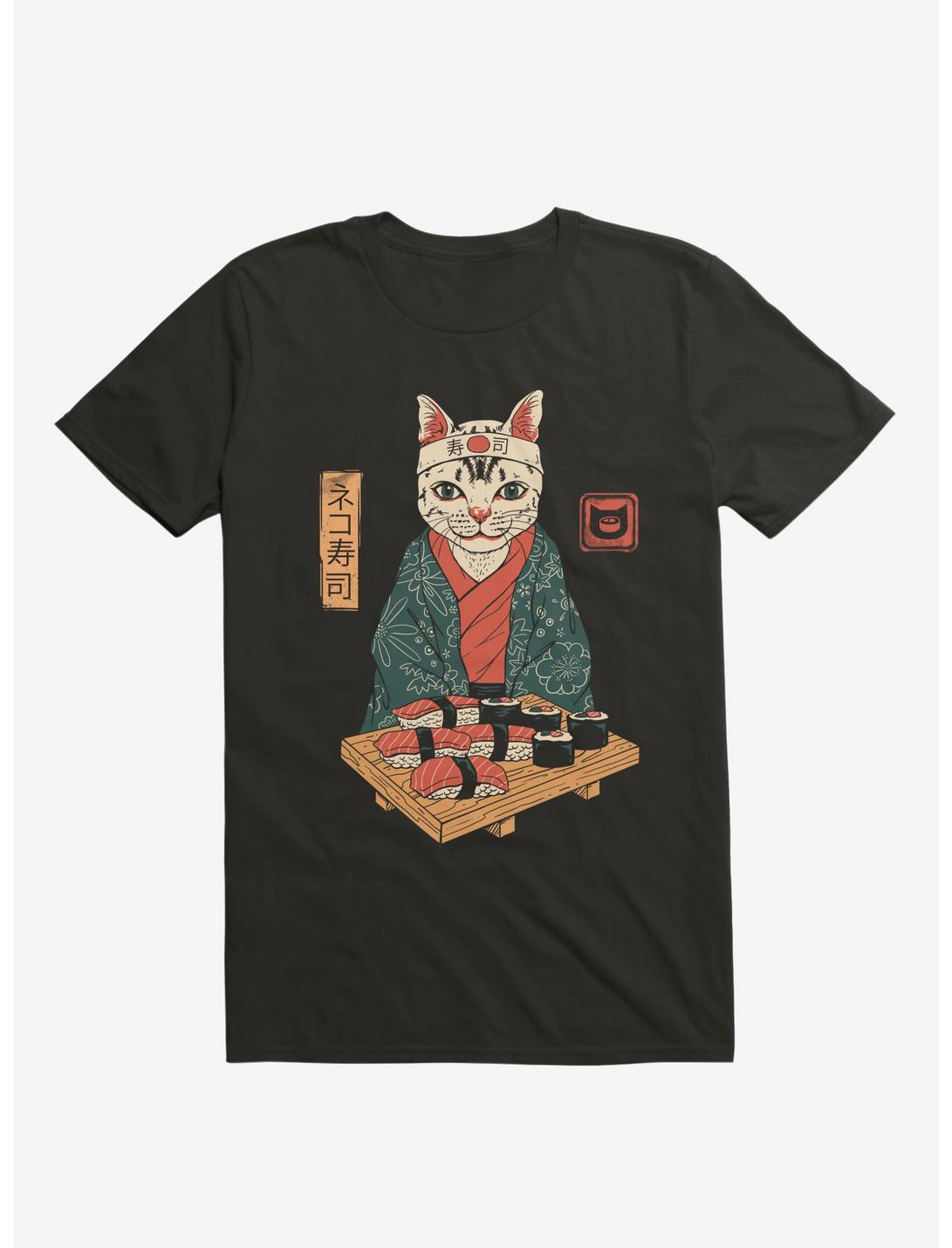 Neko Sushi Bar T-Shirt, BLACK, hi-res