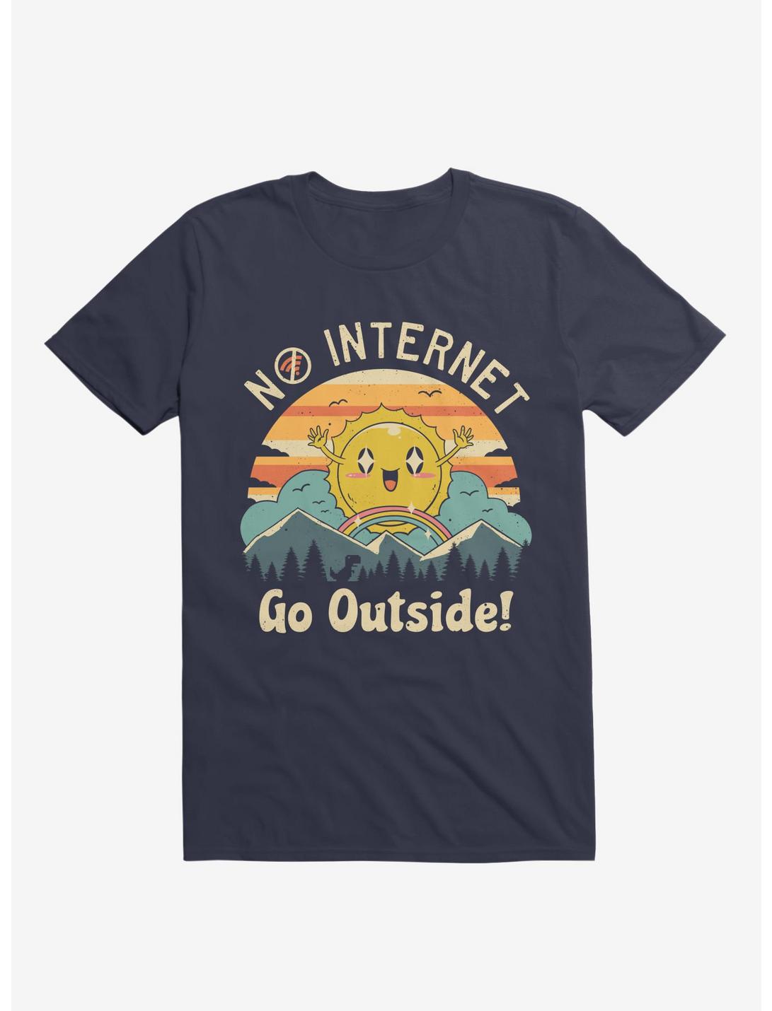 No Internet Vibes! T-Shirt, NAVY, hi-res
