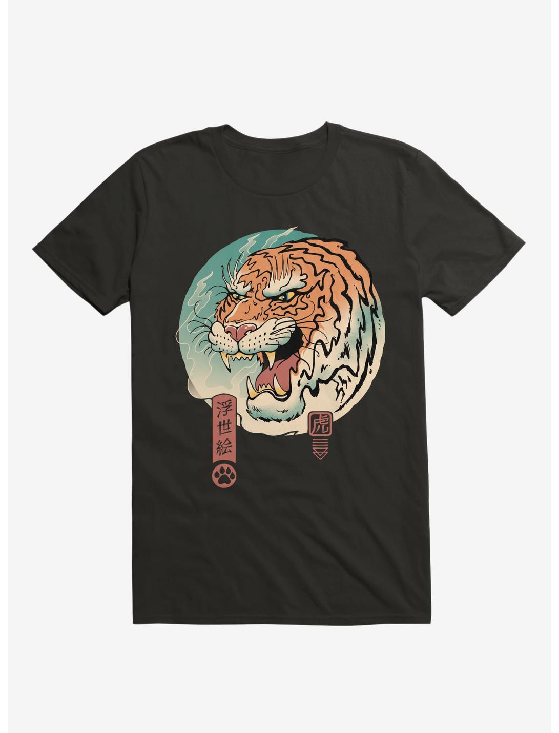 Tiger Ukiyo-E T-Shirt, BLACK, hi-res