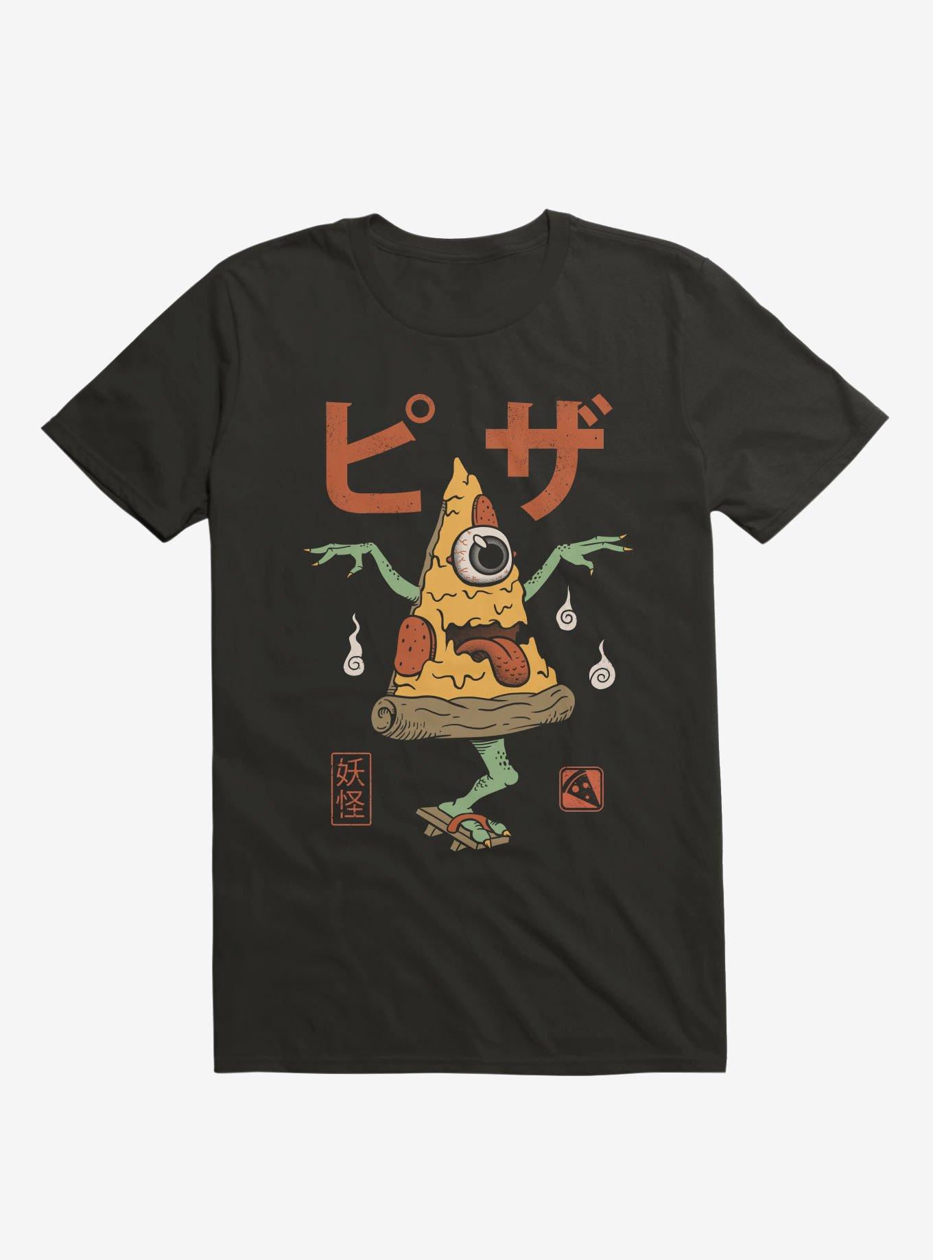 Yokai Pizza T-Shirt, BLACK, hi-res