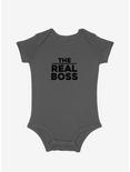 Mommy & Me The Real Boss Infant Bodysuit, GRAPHITE HEATHER, hi-res