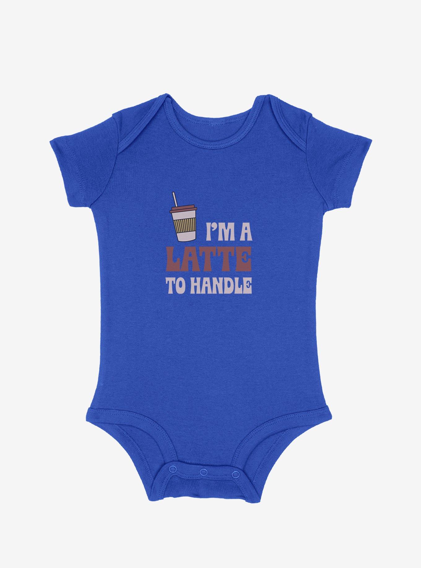 Mommy & Me I'm A Latte To Handle Infant Bodysuit, ROYAL, hi-res