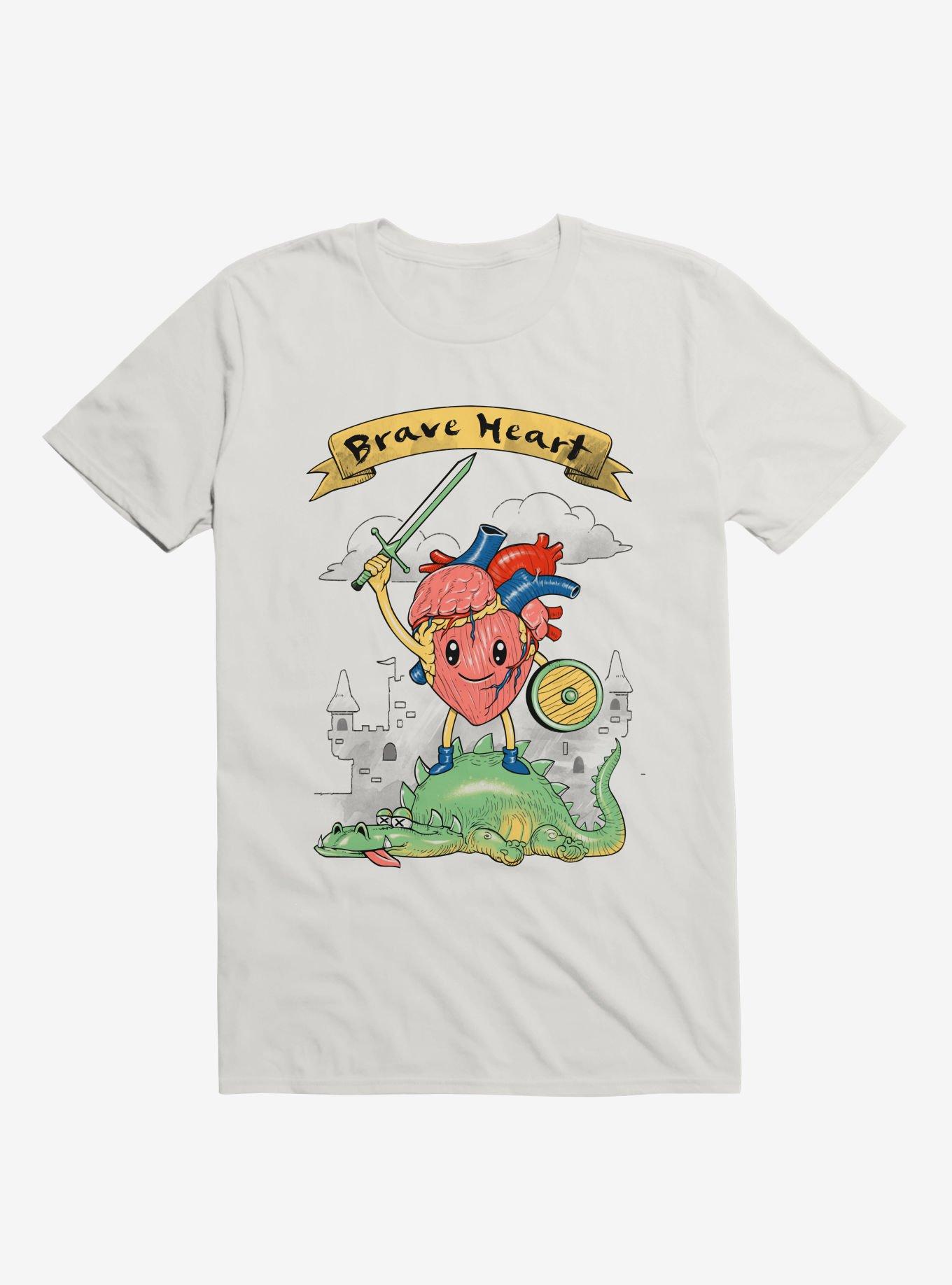 Brave Heart T-Shirt, WHITE, hi-res