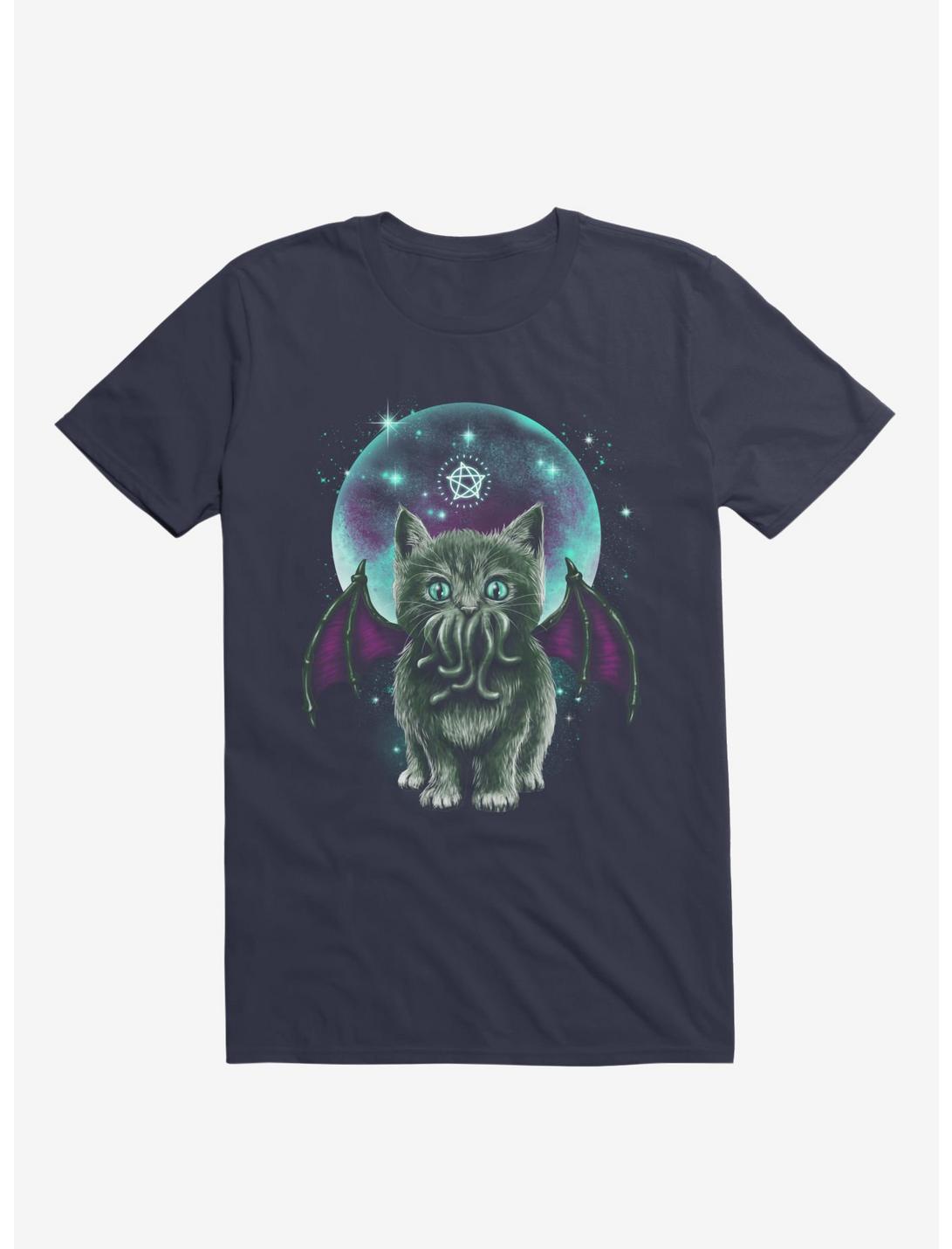 Cosmic Purrrcraft T-Shirt, NAVY, hi-res