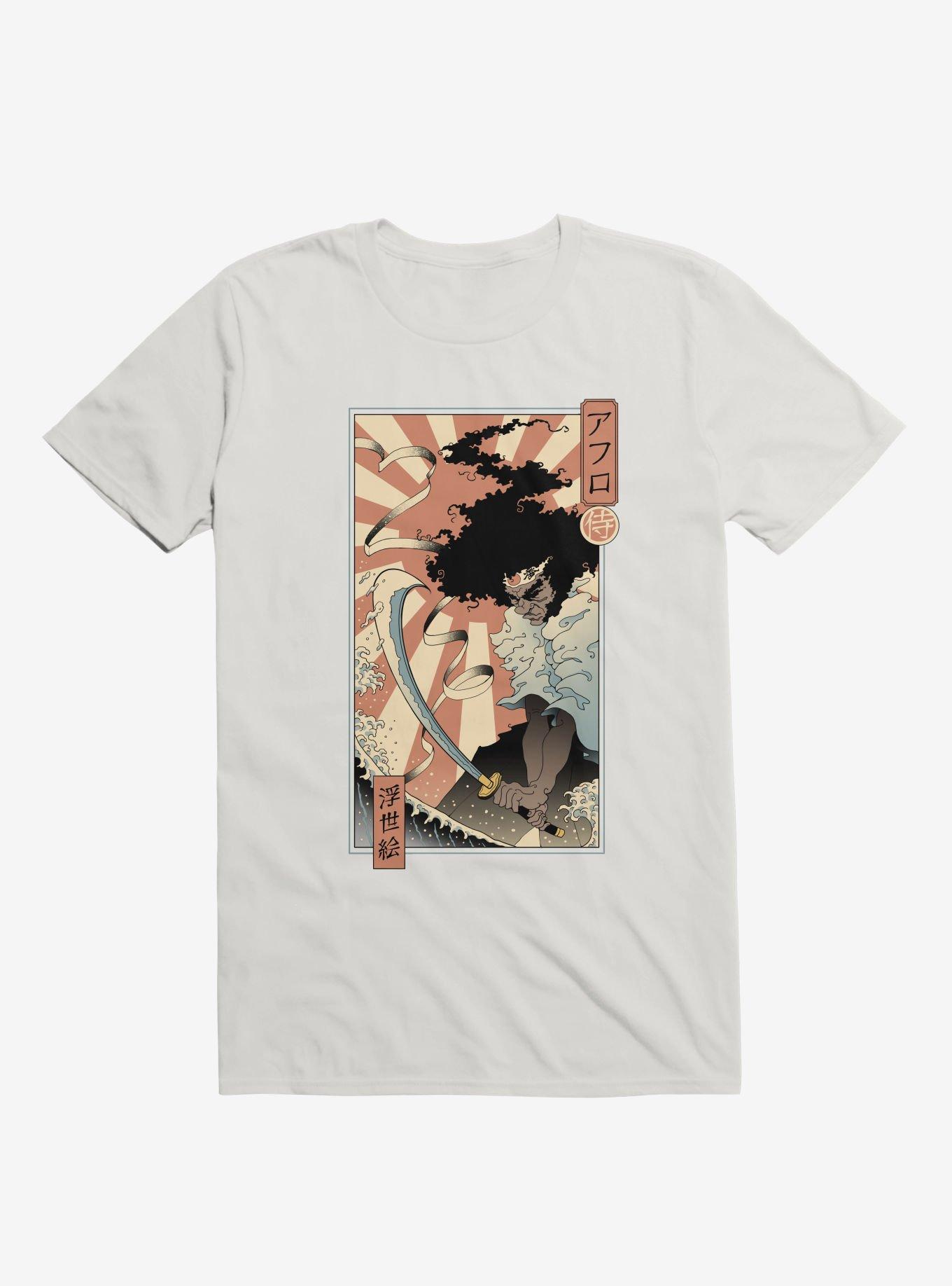 Afro Ukiyo-E T-Shirt, WHITE, hi-res