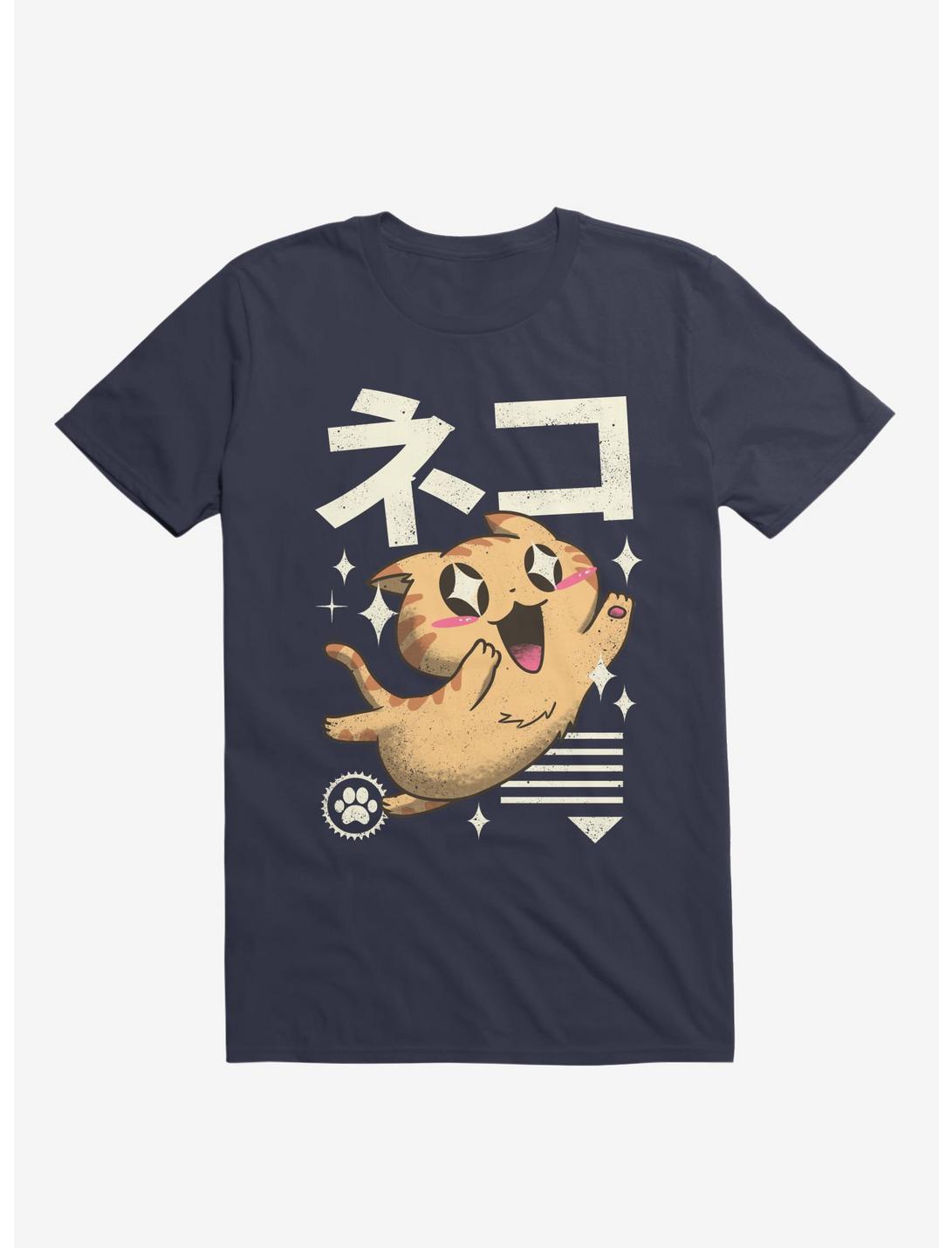 Kawaii Feline T-Shirt, NAVY, hi-res