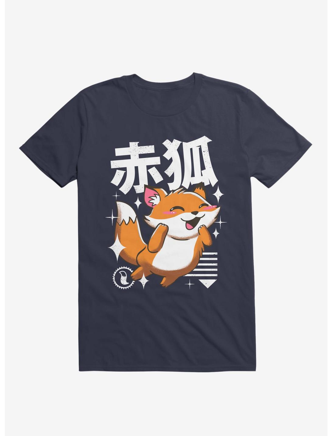 Kawaii Fox T-Shirt, NAVY, hi-res