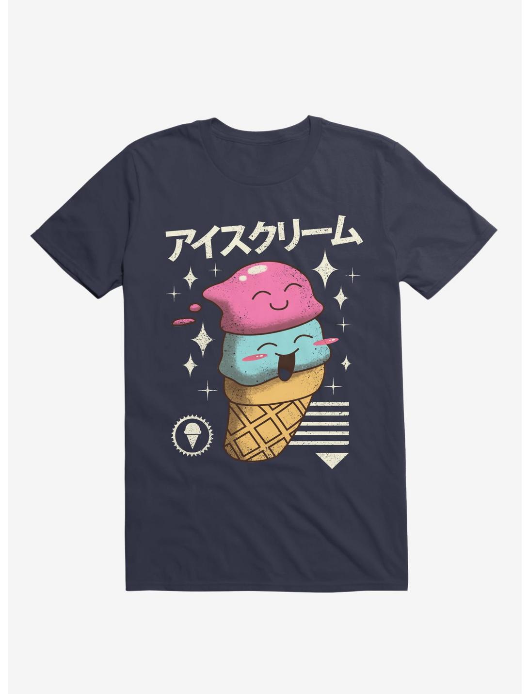 Kawaii Ice Cream T-Shirt, NAVY, hi-res