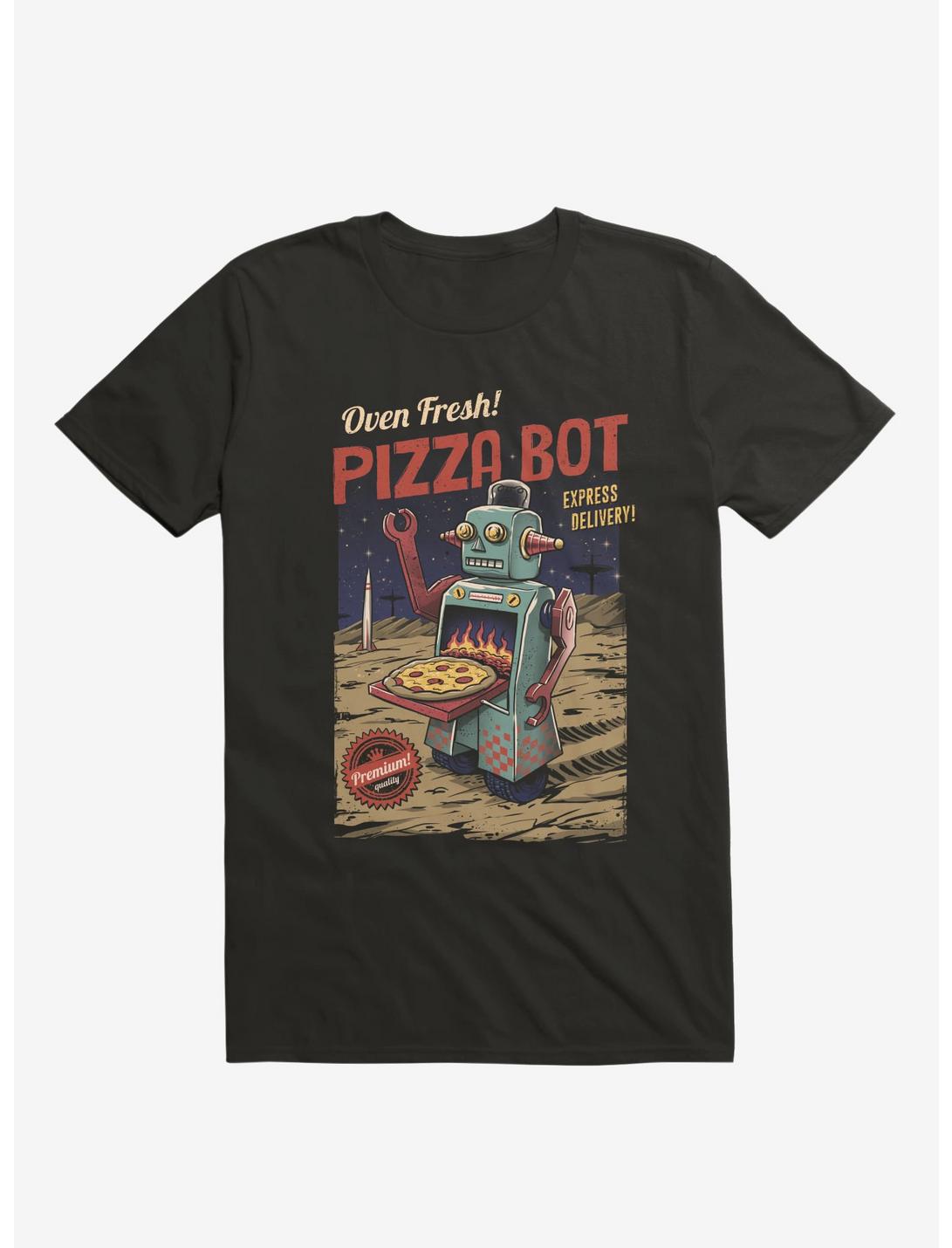 Pizza Bot T-Shirt, BLACK, hi-res