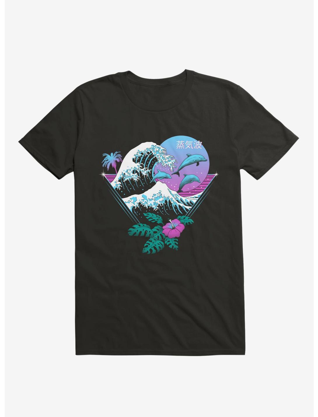 Dolphin Waves T-Shirt, BLACK, hi-res