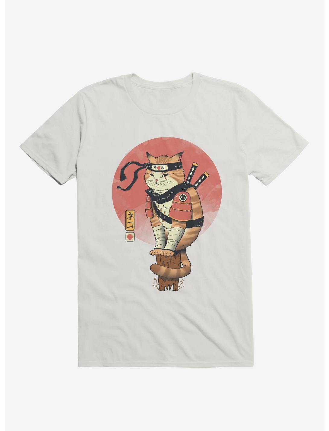 Shinobi Cat T-Shirt, WHITE, hi-res
