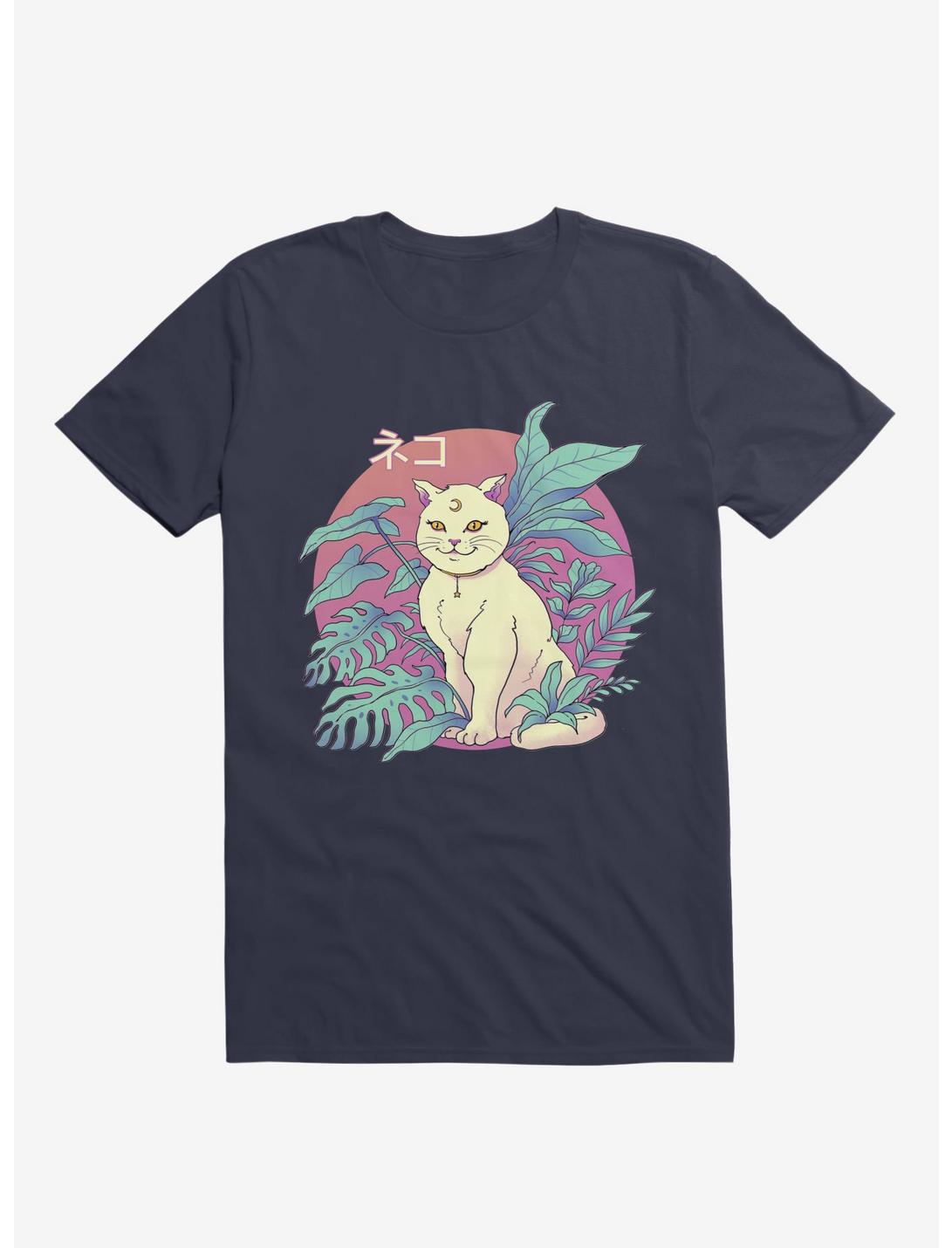 Vapor Cat T-Shirt, NAVY, hi-res