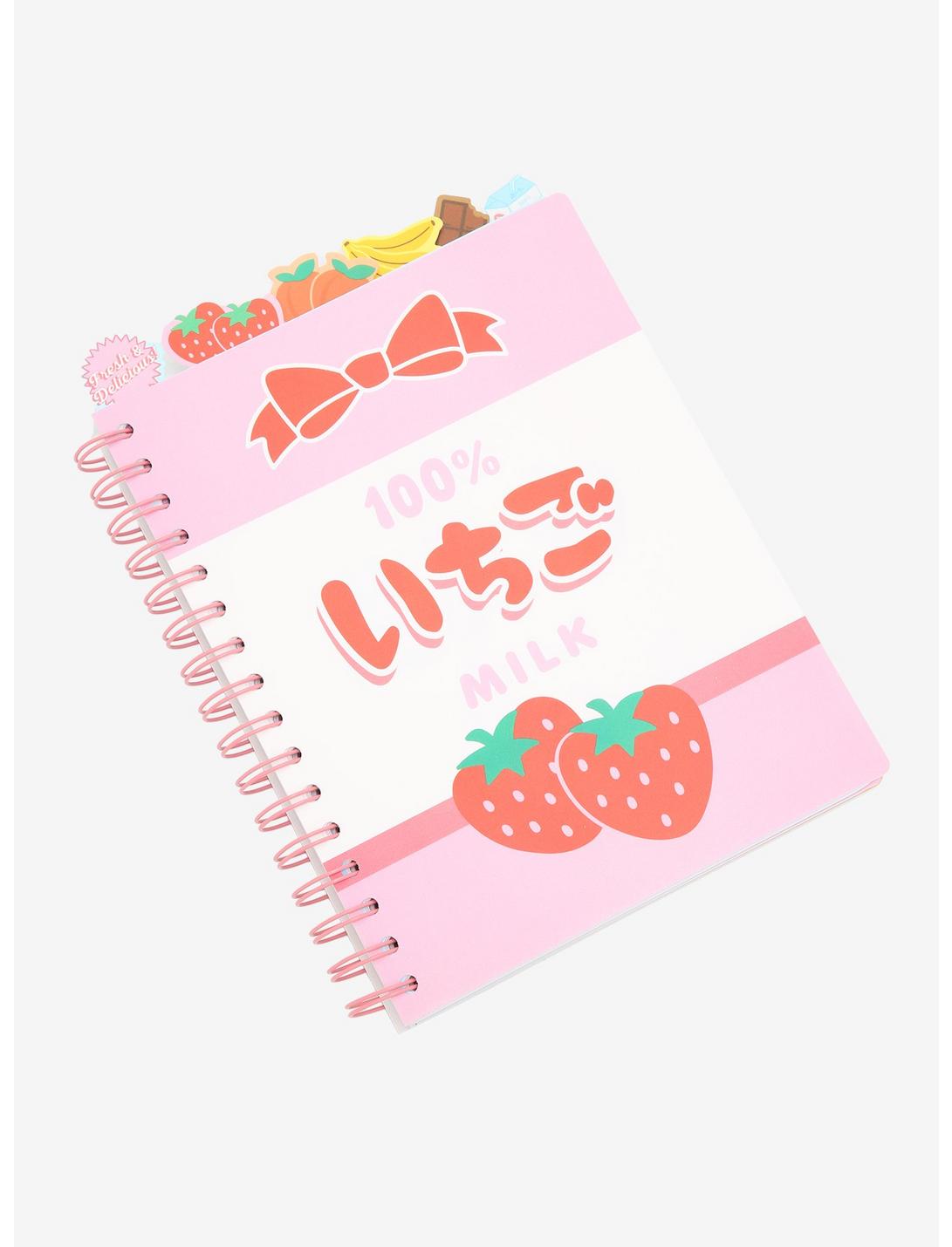 Strawberry Milk Tabbed Journal Hot Topic Exclusive, , hi-res