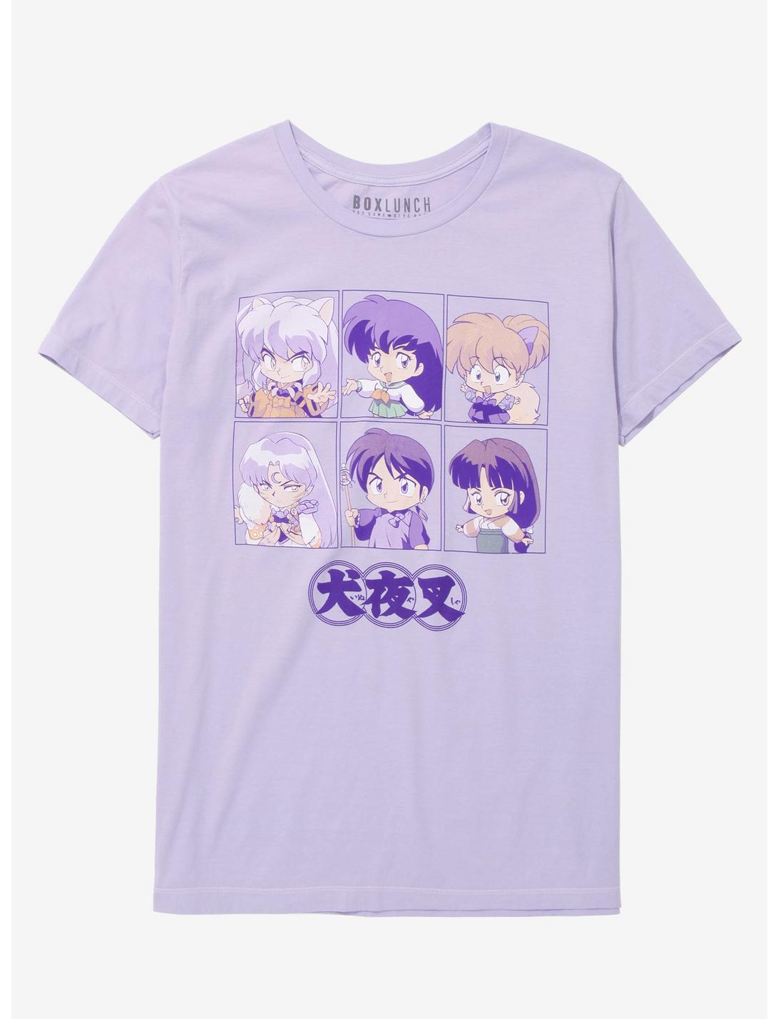 InuYasha Chibi Characters Women's T-Shirt - BoxLunch Exclusive, LAVENDER, hi-res