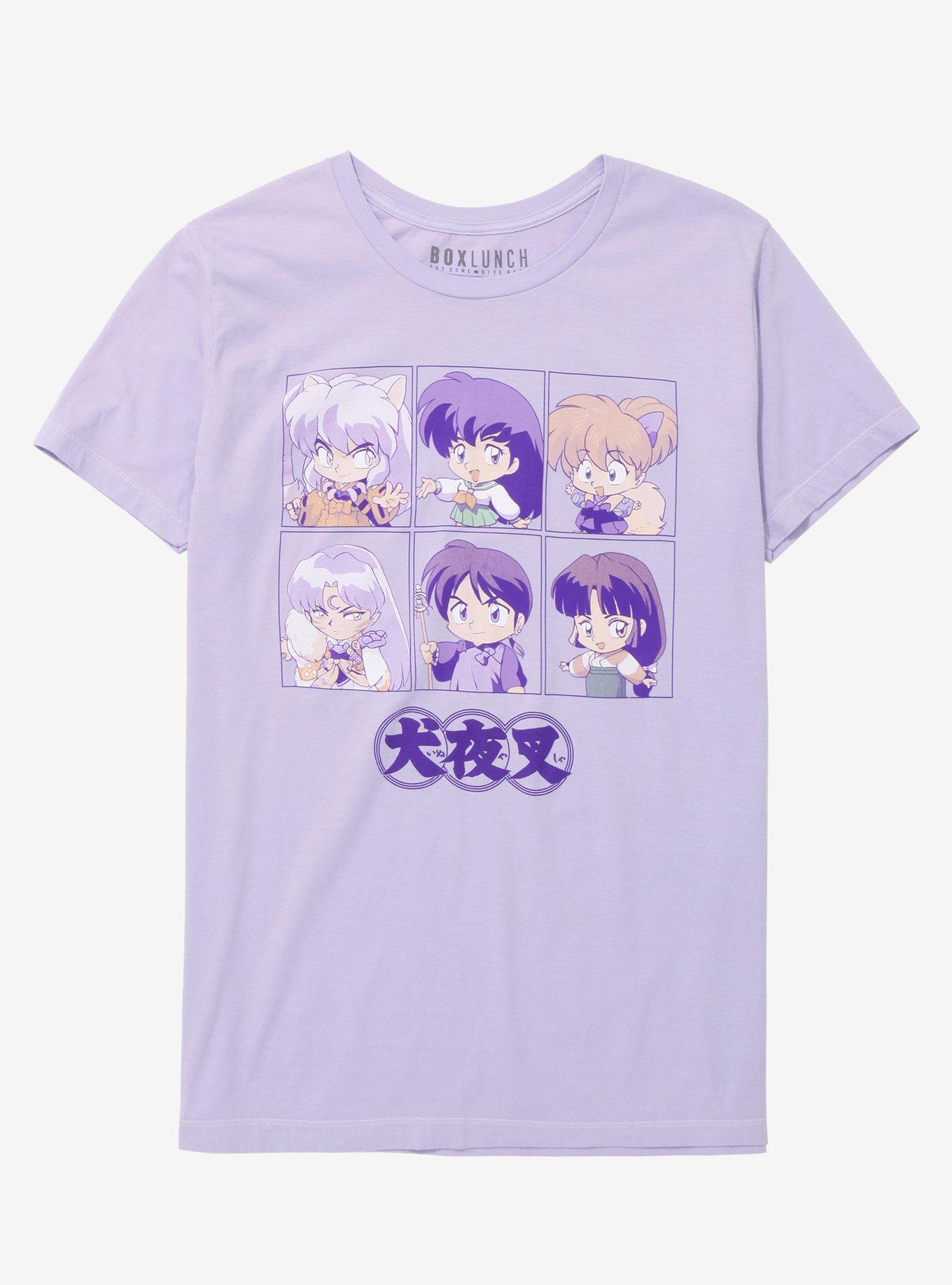 InuYasha Chibi Characters Women's T-Shirt - BoxLunch Exclusive, LAVENDER, hi-res