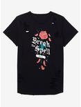 Disney Beauty and the Beast Break the Spell Distressed Women’s T-Shirt - BoxLunch Exclusive, BLACK, hi-res