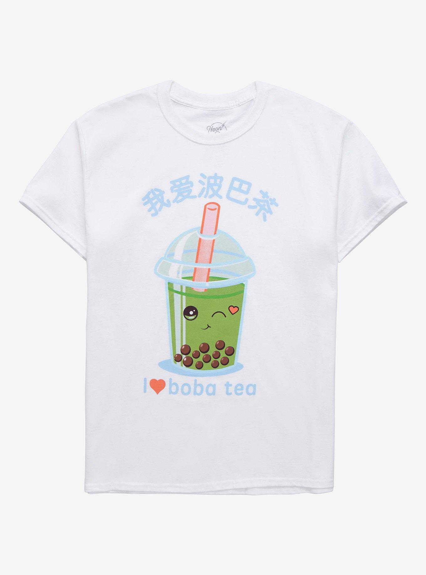 I Heart Boba Women's T-Shirt - BoxLunch Exclusive, OFF WHITE, hi-res