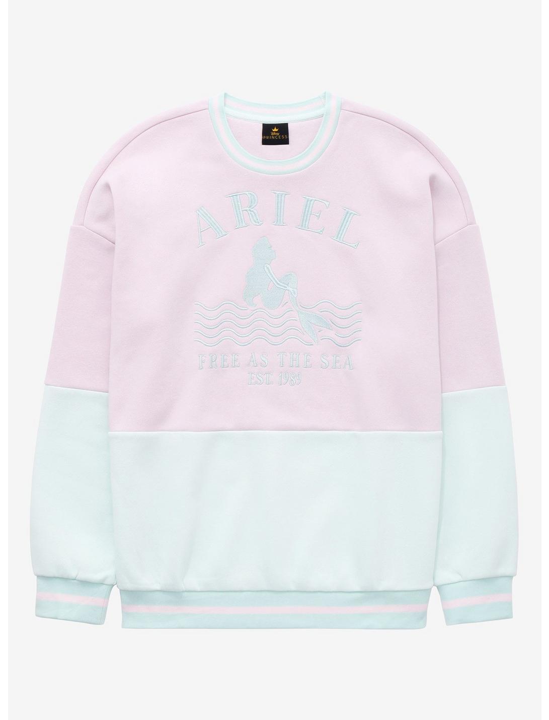 Disney The Little Mermaid Ariel Free as the Sea Crewneck - BoxLunch Exclusive, LIGHT GREEN, hi-res