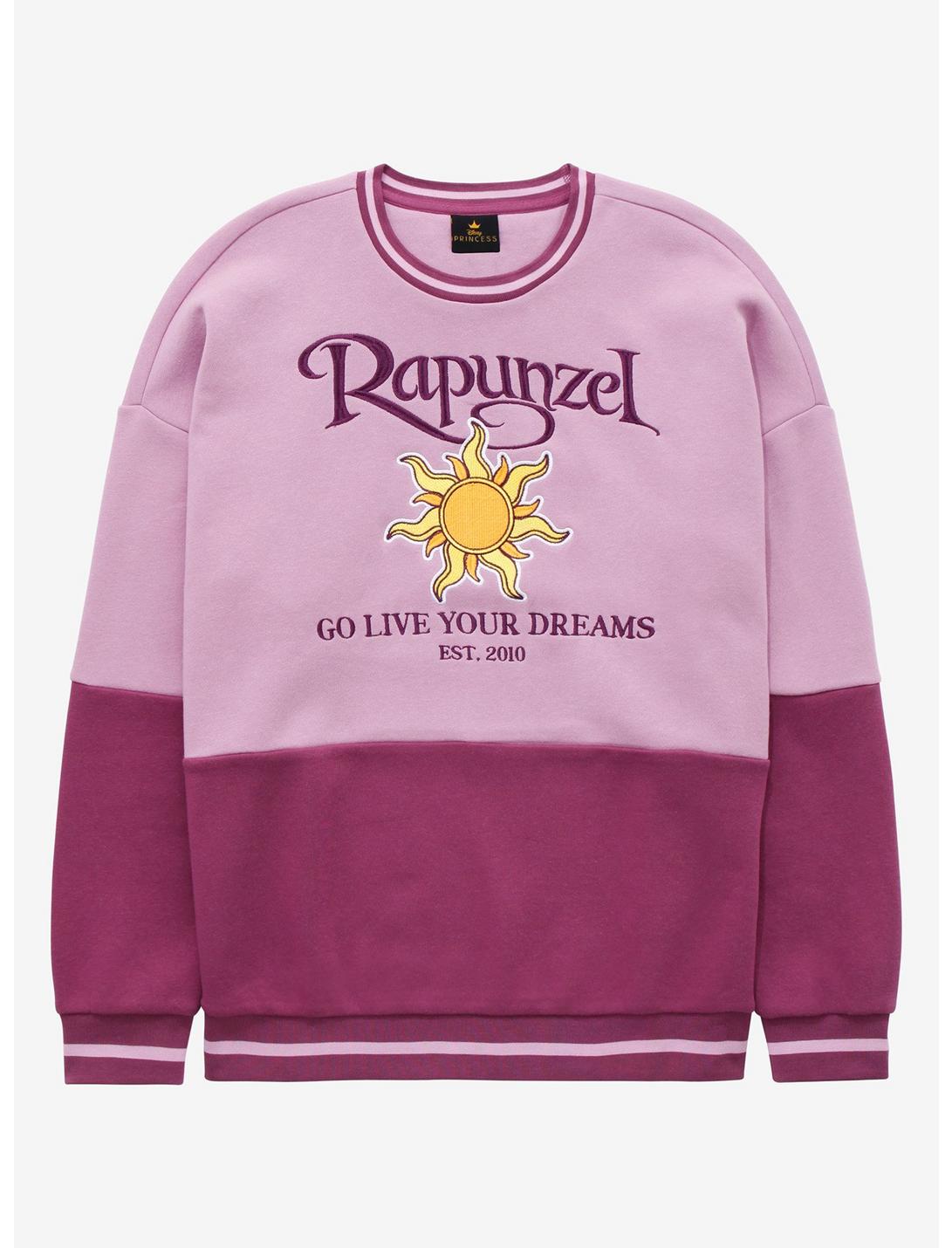 Disney Tangled Rapunzel Go Live Your Dreams Crewneck - BoxLunch Exclusive, LIGHT PURPLE, hi-res