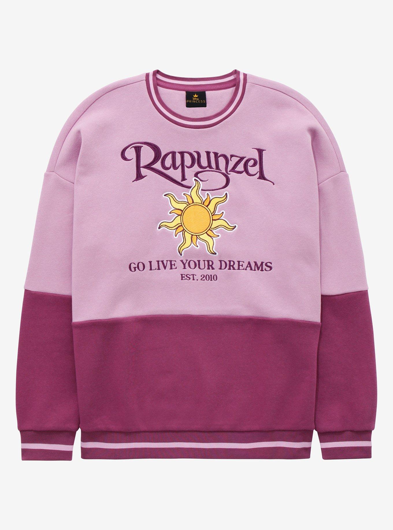 Disney Tangled Rapunzel Go Live Your Dreams Crewneck - BoxLunch Exclusive, LIGHT PURPLE, hi-res