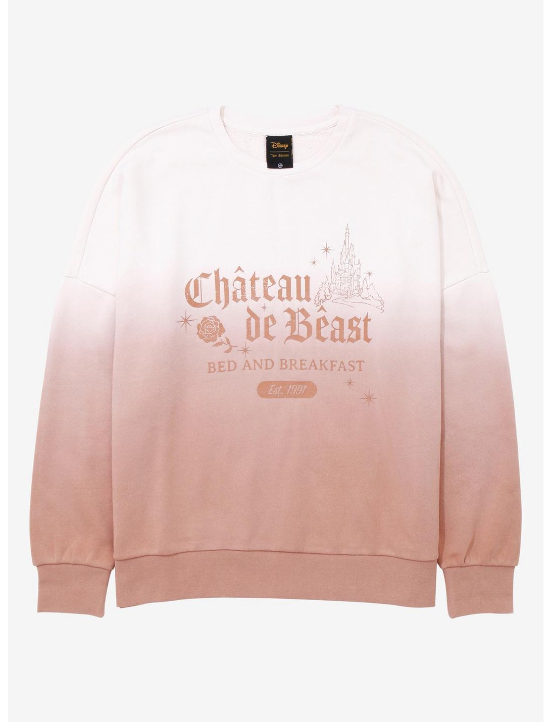 Her Universe Disney Beauty and the Beast Chateau de Beast Women's Dip-Dye Crewneck - BoxLunch Exclusive, BROWN, hi-res