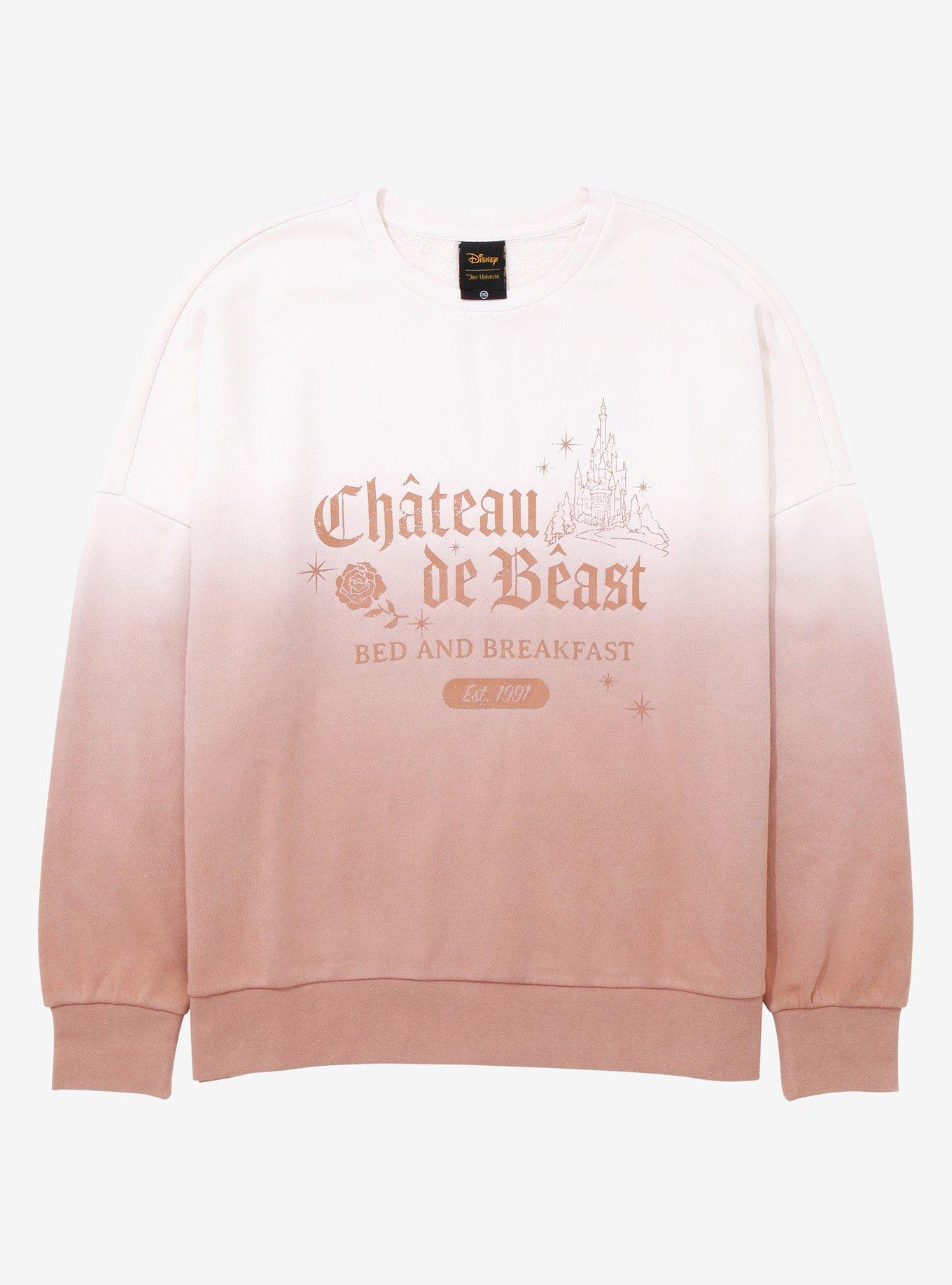 Her Universe Disney Beauty and the Beast Chateau de Beast Women's Dip-Dye Crewneck - BoxLunch Exclusive, BROWN, hi-res