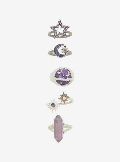 Celestial Crystal Ring Set | Hot Topic