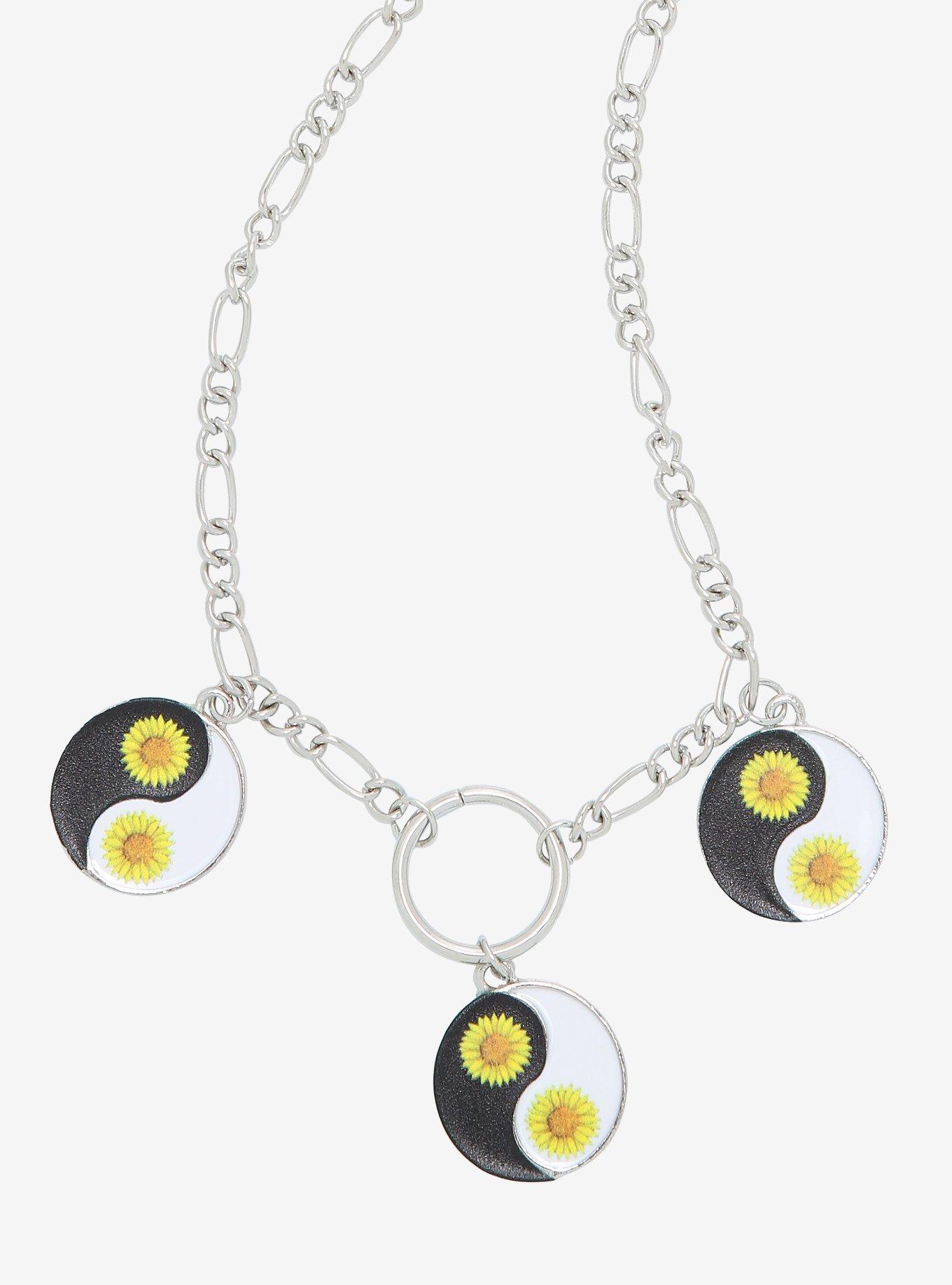 Yin-Yang Sunflower Necklace, , hi-res