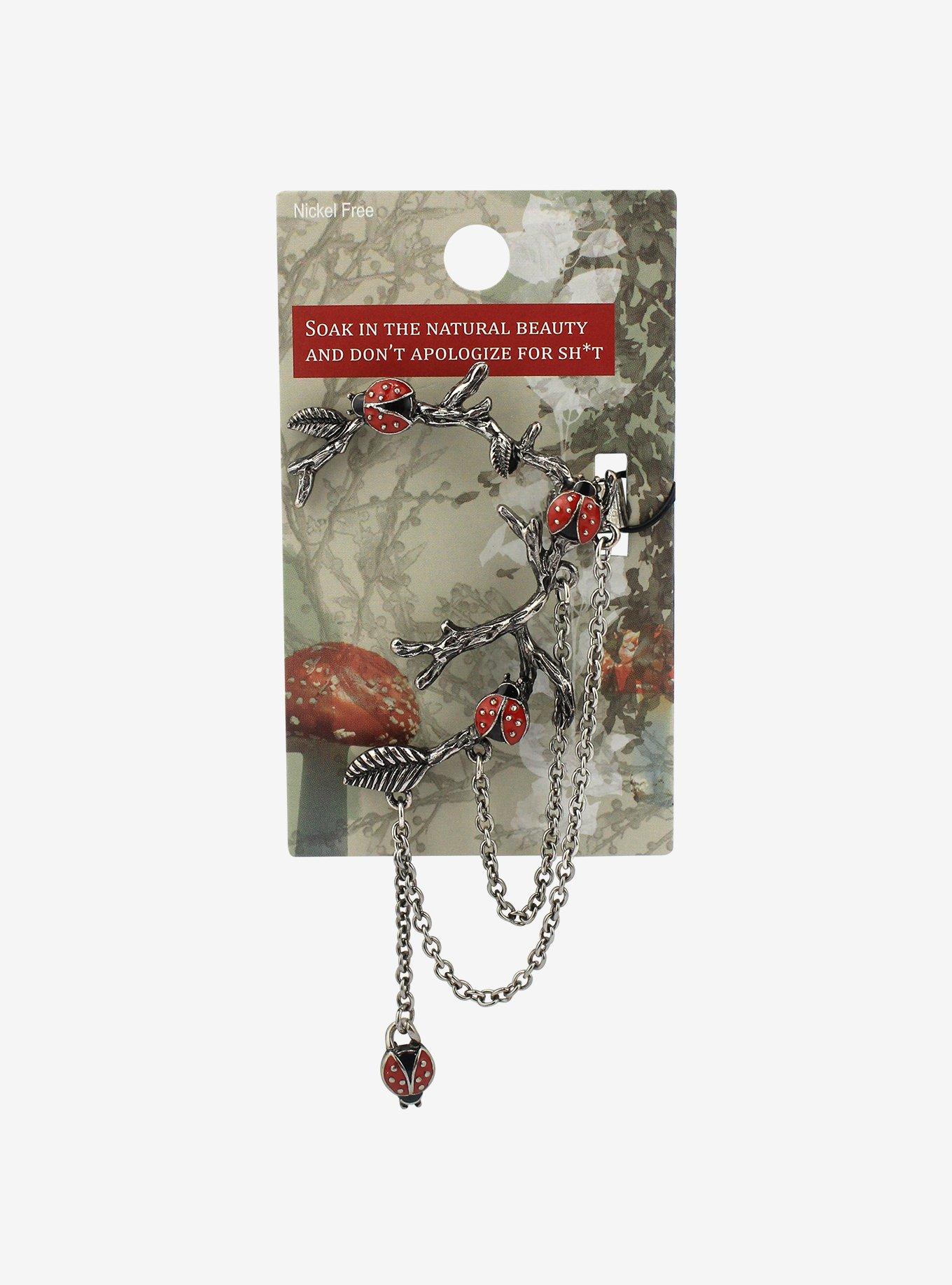 Ladybug Branches Ear Cuff, , hi-res
