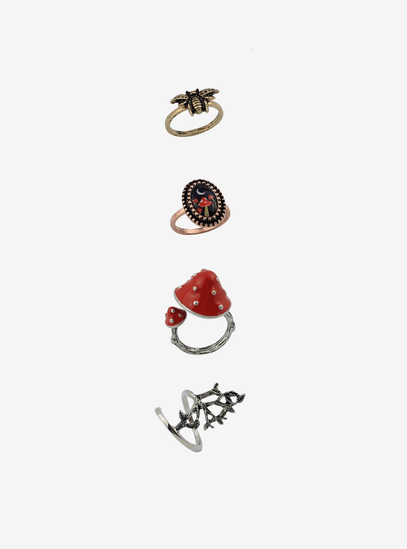 Mushroom & Branches Ring Set Hot Topic