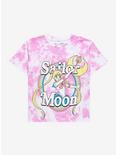 Sailor Moon Pink Tie-Dye Girls Crop T-Shirt, MULTI, hi-res