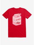 Strawberry Milk T-Shirt, RED, hi-res