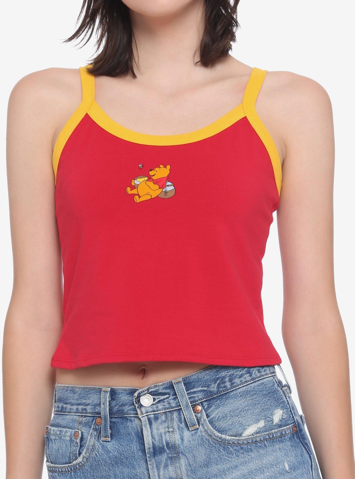 Disney Winnie The Pooh Honey Pot Girls Strappy Crop Tank Top, MULTI, hi-res