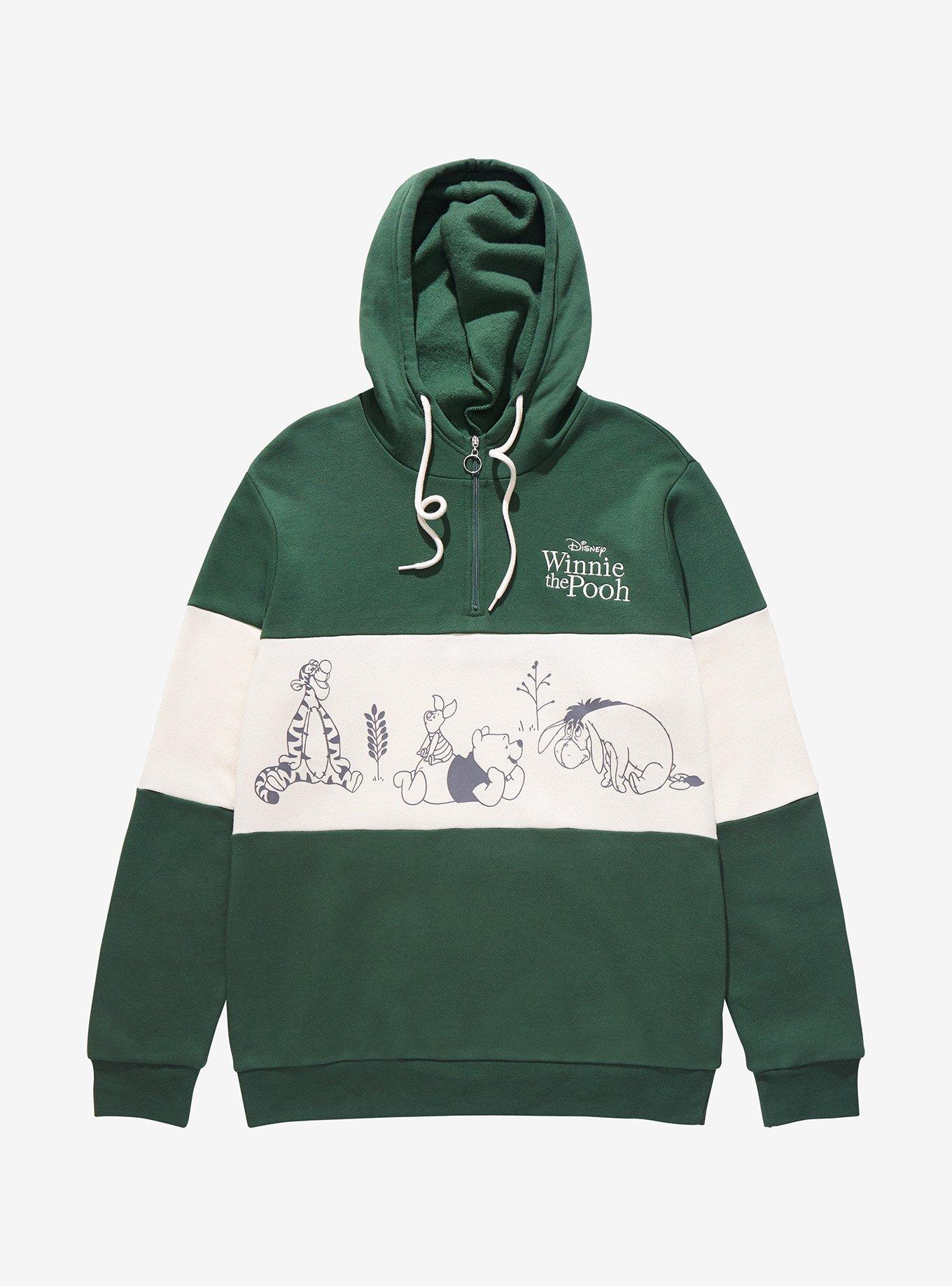 トップス pooh Disney Winnie the Pooh Group Panel Quarter Zip Hoodie