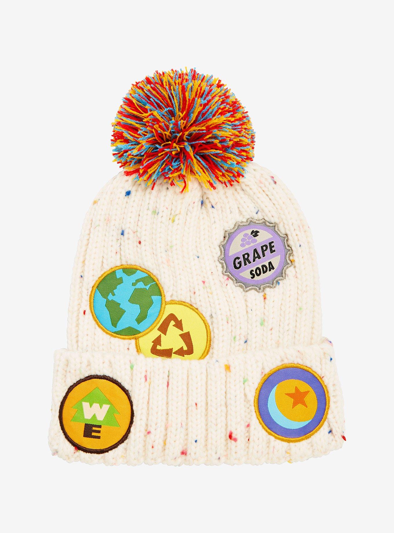 Disney Pixar Up Wilderness Explorer Badge Youth Pom Beanie - BoxLunch Exclusive, , hi-res