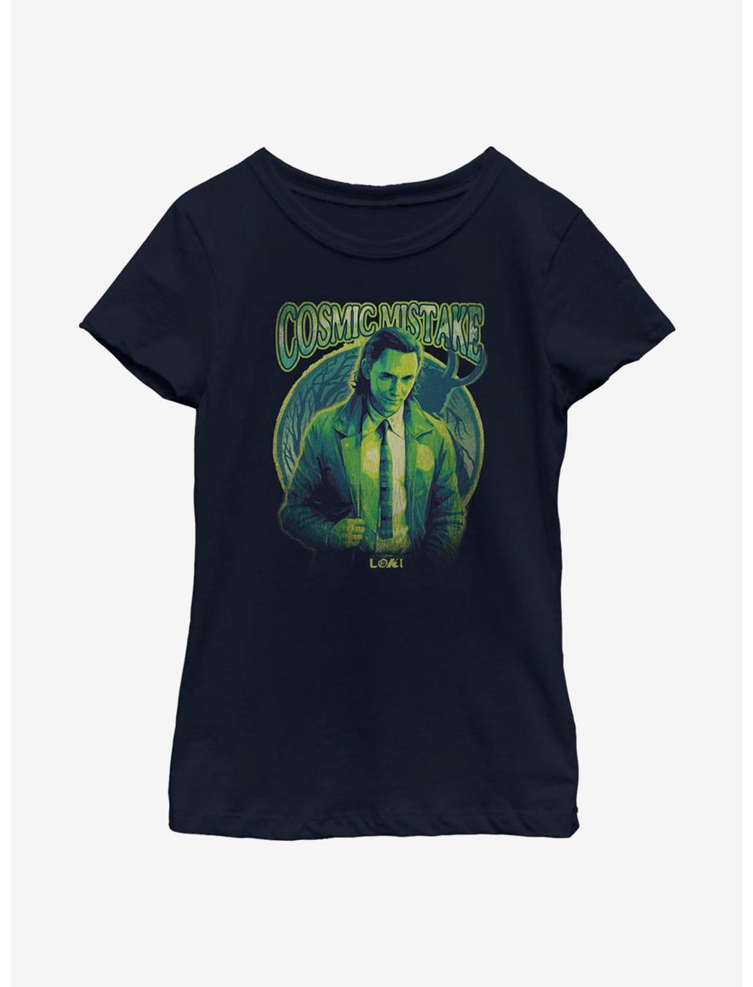 Marvel Loki Cosmic Mistake Wrong Youth Girls T-Shirt, NAVY, hi-res