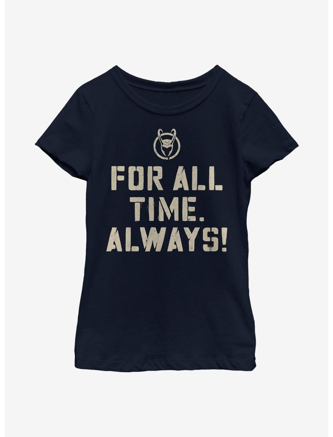 Marvel Loki For All Time Always Youth Girls T-Shirt, NAVY, hi-res