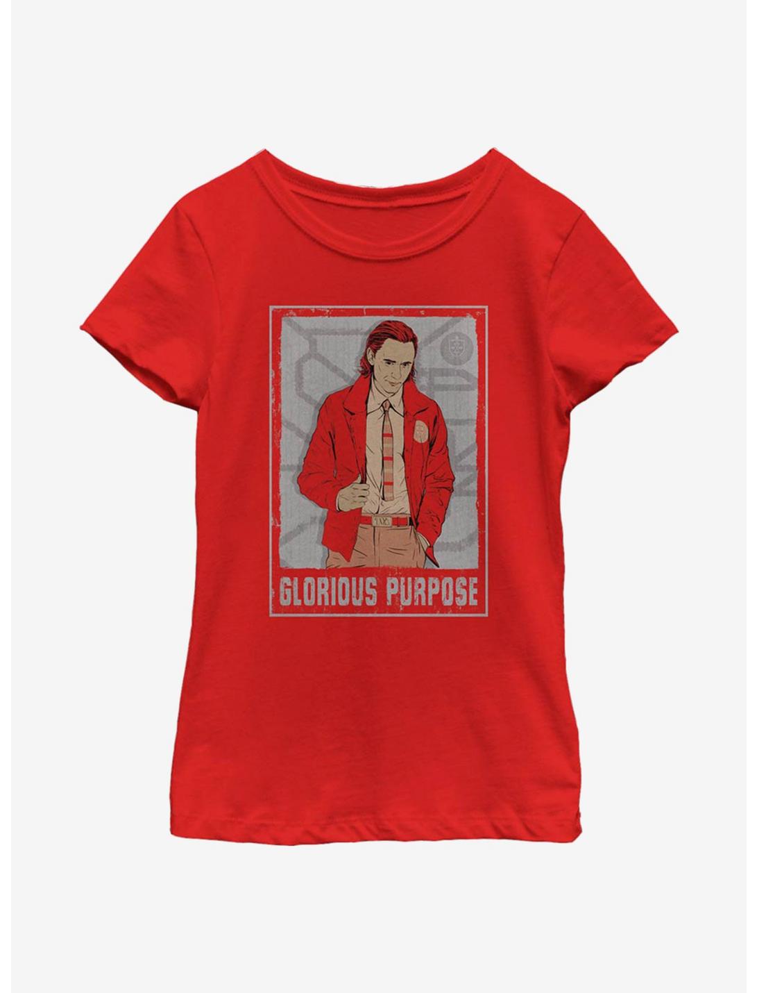 Marvel Loki Glorious Purpose Youth Girls T-Shirt, RED, hi-res