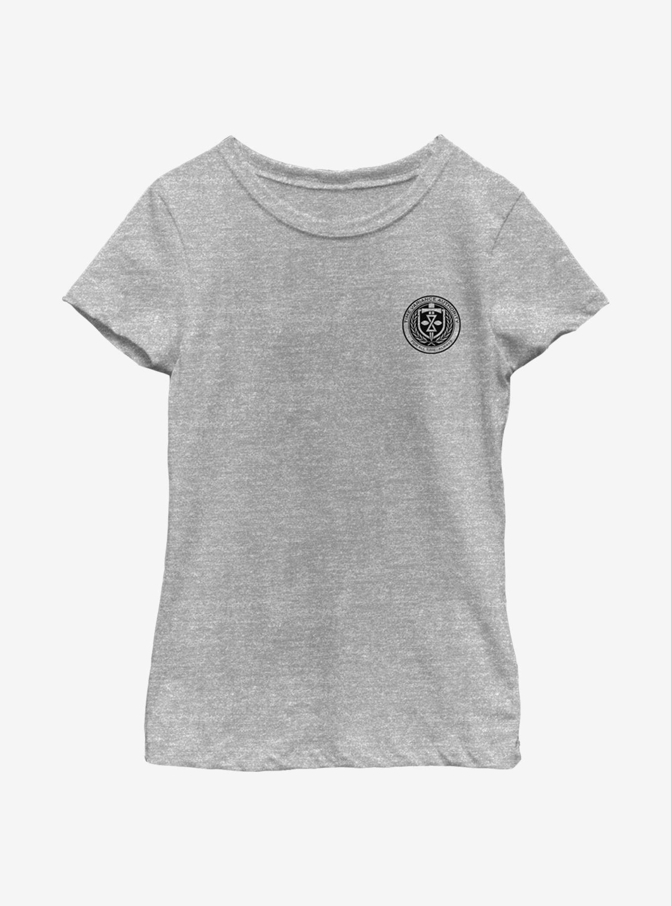 Marvel Loki Time Variance Authority Faux Pocket Crest Youth Girls T-Shirt, , hi-res