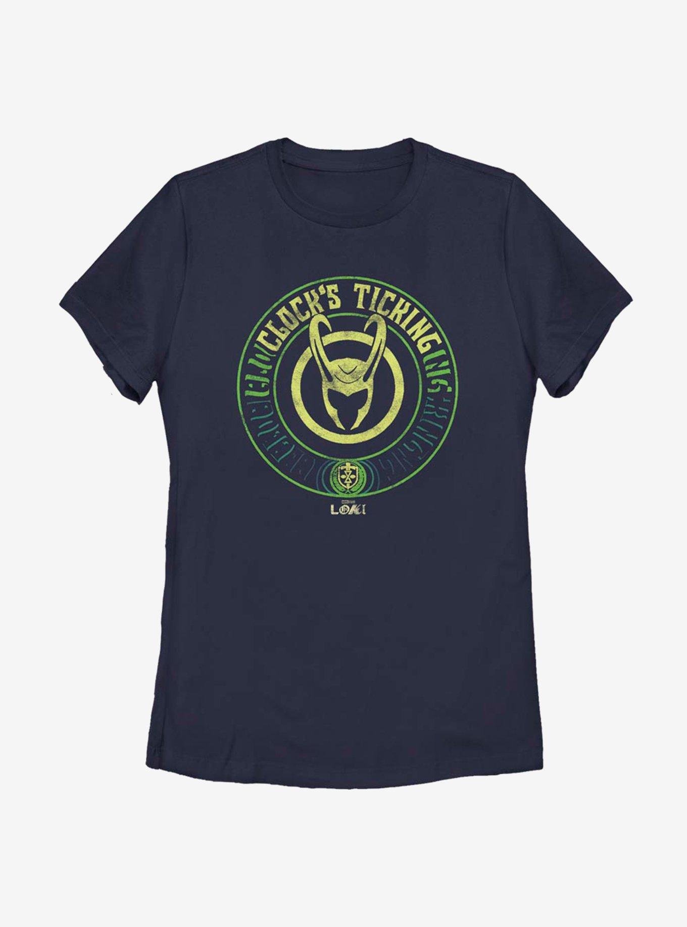 Marvel Loki Ticktock Womens T-Shirt, NAVY, hi-res